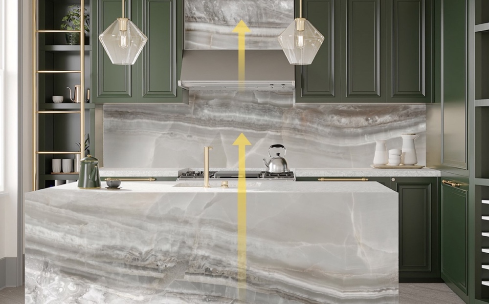 kitchen setting Laredo bioquartz